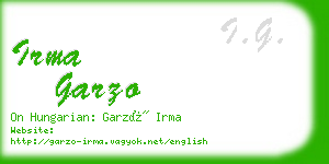 irma garzo business card